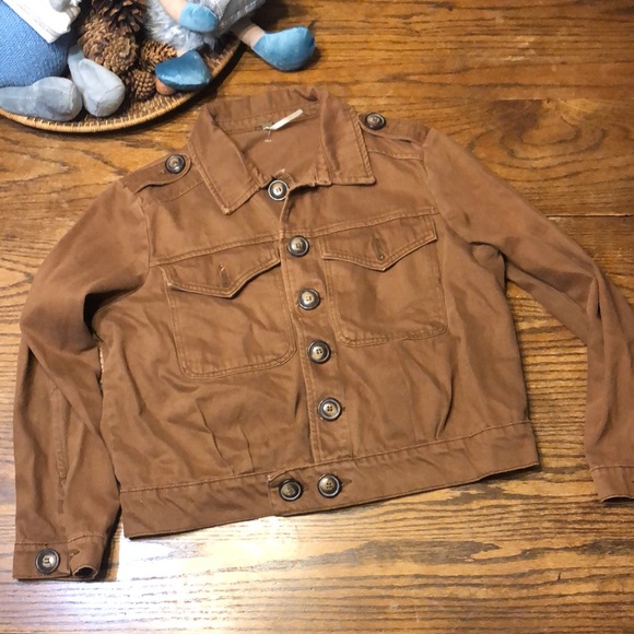 Free people canvas rusty brown utility jacket - Picture 2 of 8